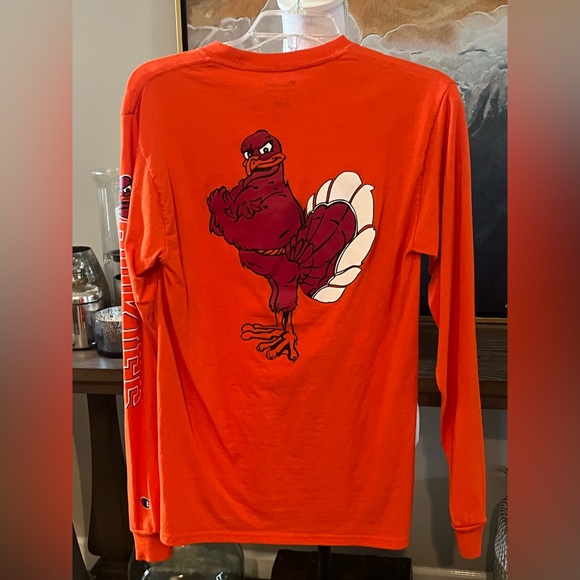 Champion Virginia Tech Orange Long Sleeve Shirt Small S - Picture 4 of 5